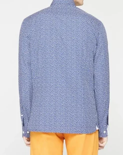 Chemise Slim Fit imprimée bleu foncé