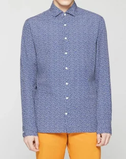 Chemise Slim Fit imprimée bleu foncé