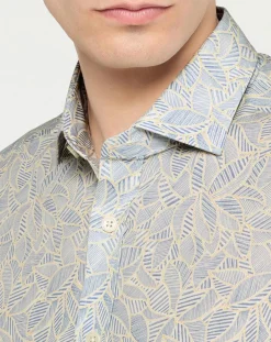 Chemise Slim Fit imprimée bleu ciel