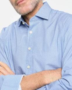 Chemise Slim Fit imprimée bleue