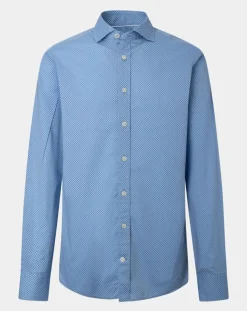 Chemise Slim Fit imprimée bleue