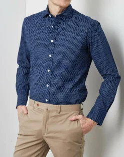 Chemise Slim Fit Made in Japan motifs bleu marine/bleu