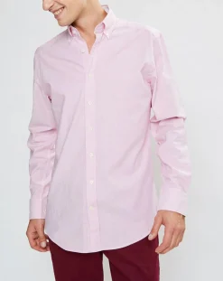 Chemise Slim Fit Milleraie Oxford blanc/rose