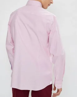 Chemise Slim Fit Milleraie Oxford blanc/rose