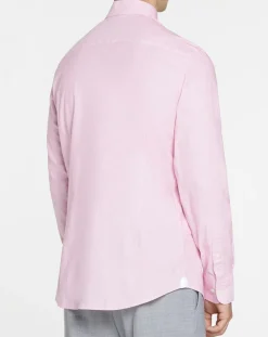 Chemise Slim Fit Milleraie Oxford blanc/rose