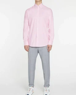 Chemise Slim Fit Milleraie Oxford blanc/rose