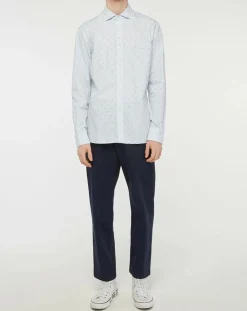 Chemise Slim Fit Mix Travel imprimée bleu clair