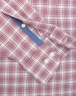 Chemise Slim Fit Oxford à carreaux rouge