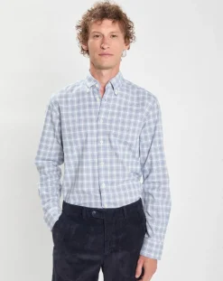 Chemise Slim Fit Oxford à carreaux bleu/blanc