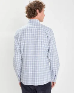 Chemise Slim Fit Oxford à carreaux bleu/blanc