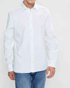 Chemise Slim Fit Patch Coude blanche