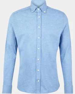 Chemise Slim Fit polo piqué bleu moyen