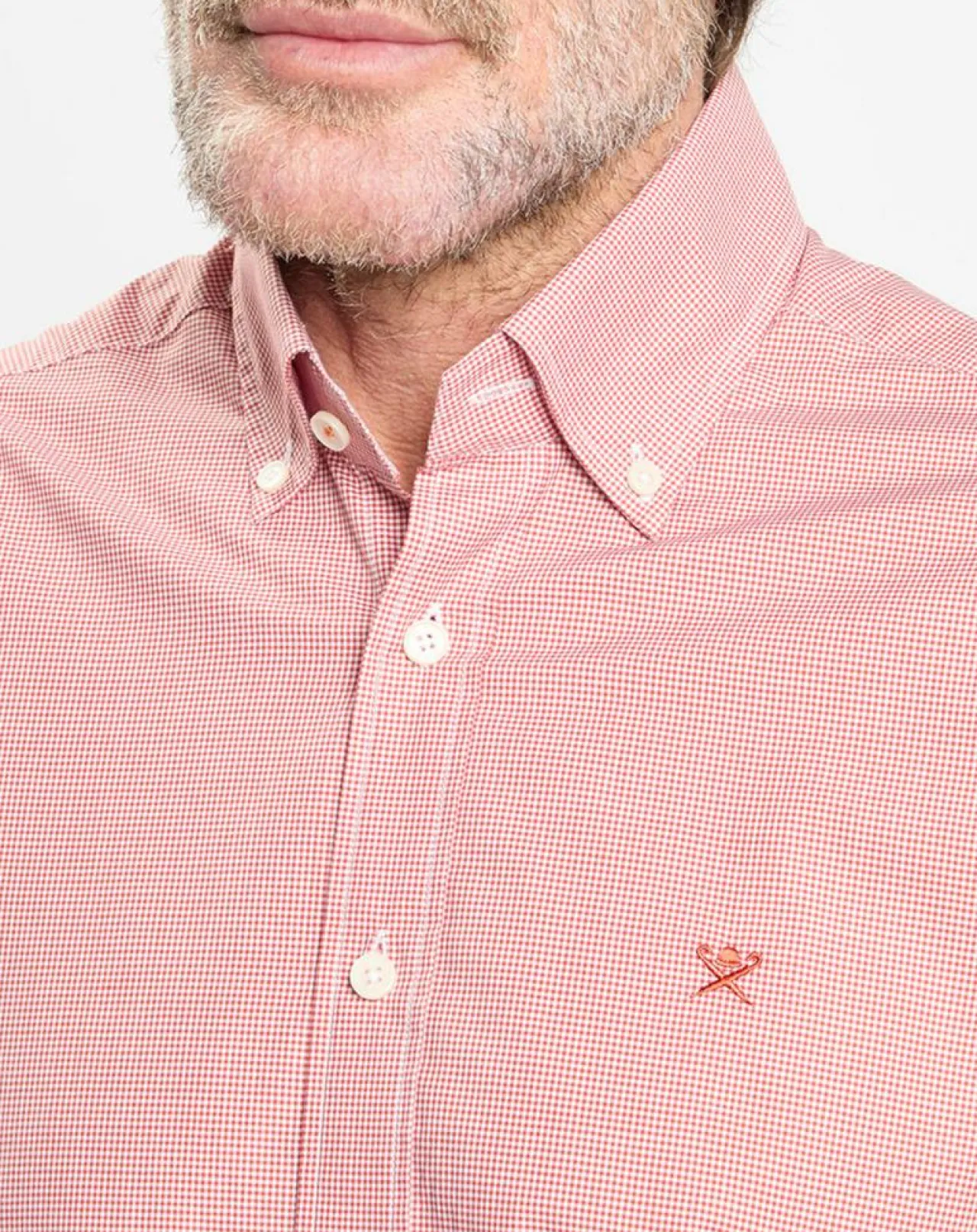 Chemise Slim Fit Pop à micro vichy rouge/blanc