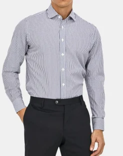 Chemise Slim Fit rayée bleue