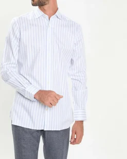 Chemise Slim Fit Smart à rayures bleu/blanc