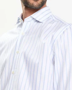 Chemise Slim Fit Smart à rayures bleu/blanc