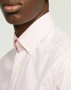 Chemise Slim Fit Strip Bat à rayures rose