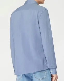 Chemise Slim Fit Unie Piquée bleu chiné