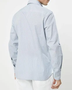 Chemise Slim Fit Vague imprimée bleue