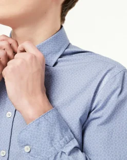 Chemise Slim Fit Valise imprimée bleue