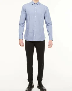 Chemise Slim Fit Valise imprimée bleue