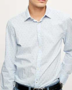 Chemise slim imprimée bleu ciel