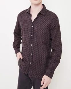 Chemise Slim Sammy à carreaux marron/noir