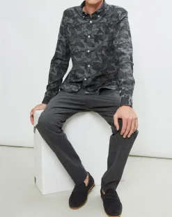 Chemise Slim Side imprimé militaire grise