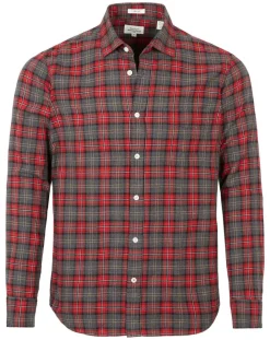 Chemise Slim Storm rouge/noir/écru/camel/gris