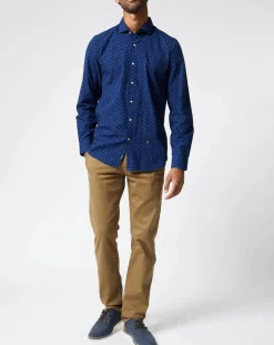 Chemise Tedworth Mid Print bleu moyen