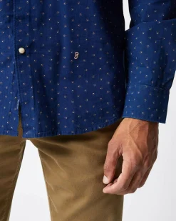 Chemise Tedworth Mid Print bleu moyen
