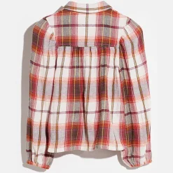 Chemise Vain à carreaux bordeaux/écru