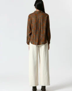 Chemise Zoé gris/marron