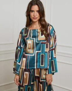 Chemisier Caroline bleu canard