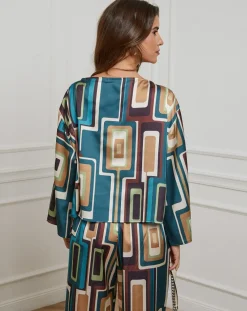 Chemisier Caroline bleu canard