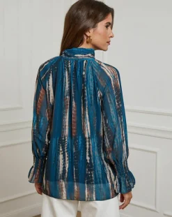 Chemisier Lola bleu pétrole