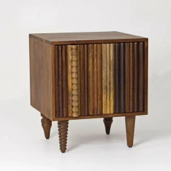 Chevet 1 portes gauche Manguier Ramon Naturel - 45x40x50 cm