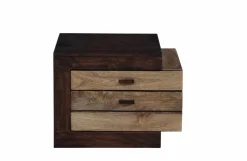 Chevet bois bicolore - débord droite Naturel - 54x38x42 cm