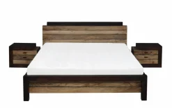 Chevet bois bicolore - débord gauche Naturel - 54x38x42 cm