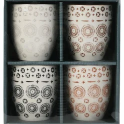 Coffret 4 tasses Mirage multicolores - 25 cl