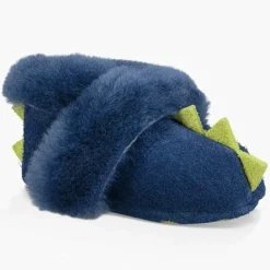 Coffret bonnet & bottines en Peau de Mouton Dydo bleu