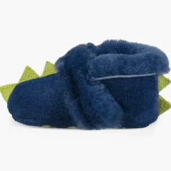 Coffret bonnet & bottines en Peau de Mouton Dydo bleu