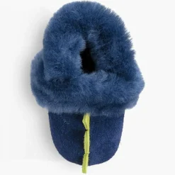 Coffret bonnet & bottines en Peau de Mouton Dydo bleu