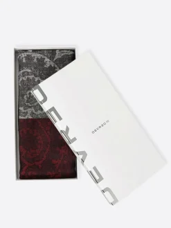 Coffret écharpe à motif cachemire merlot - 180x68 cm