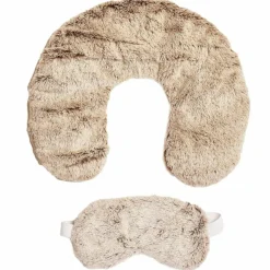 Coffret tour de cou + masque micro ondable beige - 24x16 cm