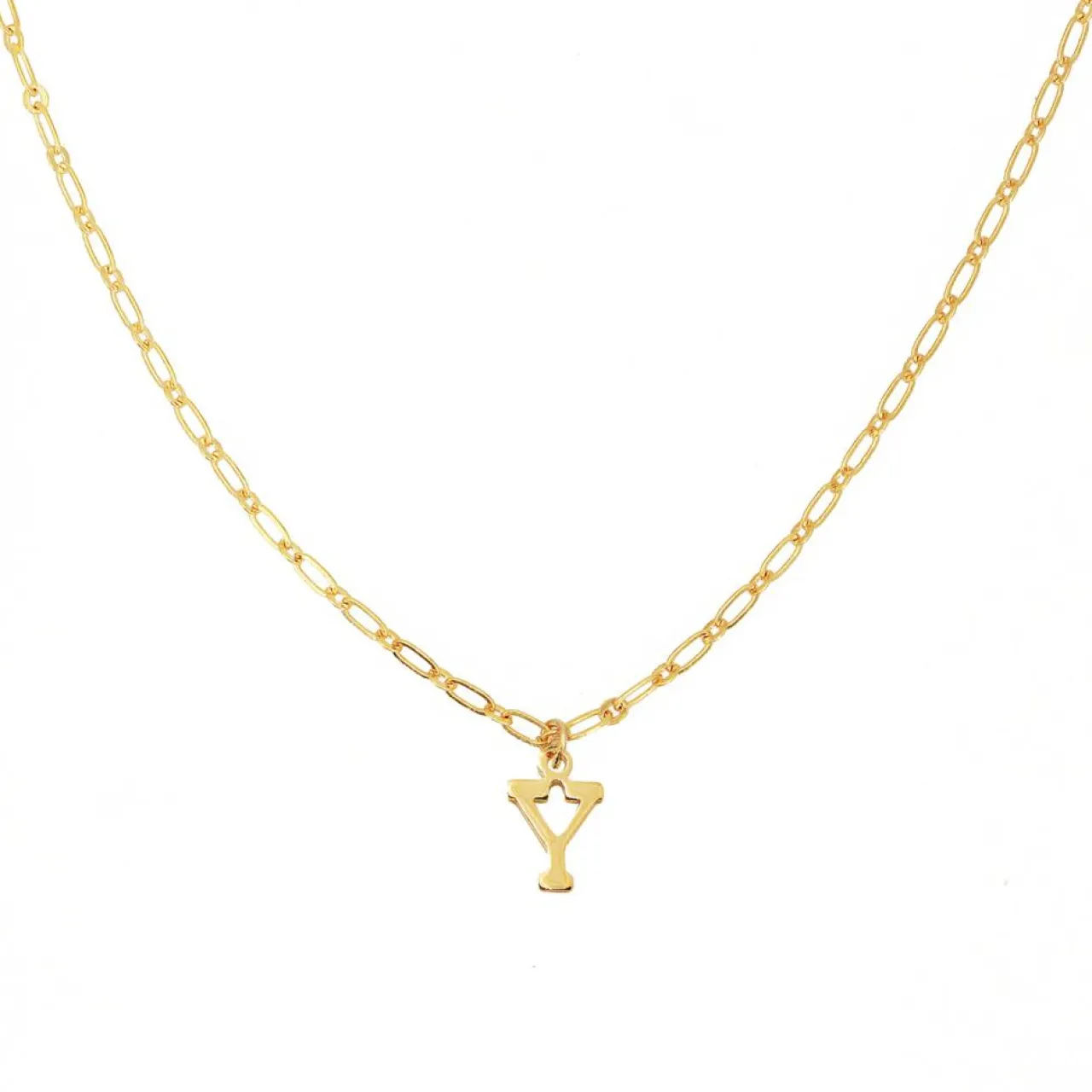 Collier Alphabet Y en Laiton doré