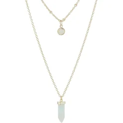 Collier Gloriana Agate & Amazonite en laiton doré