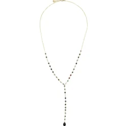 Collier Maria Agates multicolores en laiton doré