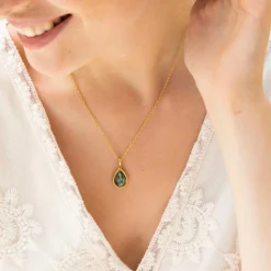 Collier Matéa Labradorite en laiton doré