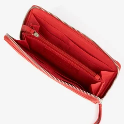 Compagnon en Cuir et Raphia Fypurse rouge - 19.5x11 cm